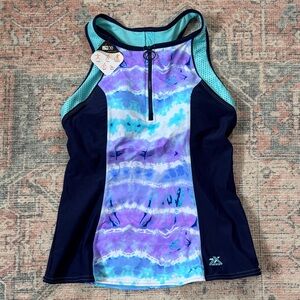 ZeroXposur Blue and Purple Scuba Tankini Size Small